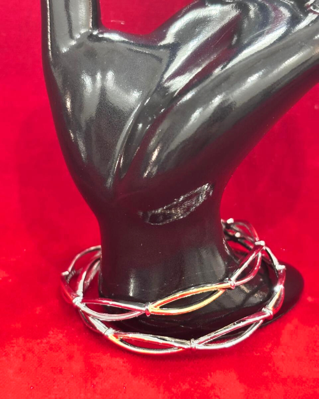 92.5 Pure Silver 2-tone Infinity Dailywear Round Bangles (2.6 size)