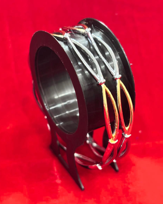 92.5 Pure Silver 2-tone Infinity Dailywear Round Bangles (2.6 size)