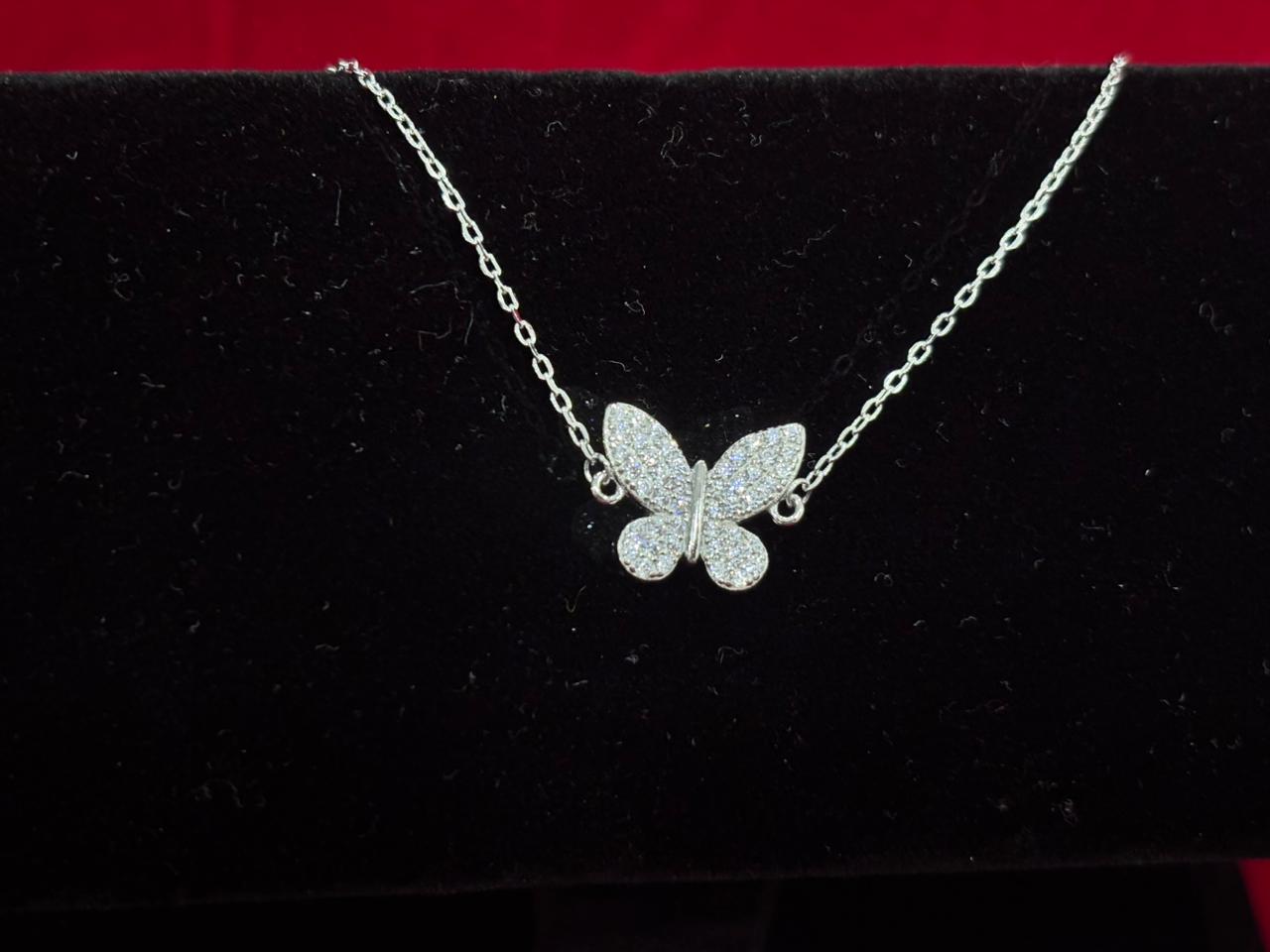 92.5 Pure Silver Adjustable Butterfly Lightweight Chain Bracelet (Design No. 2)