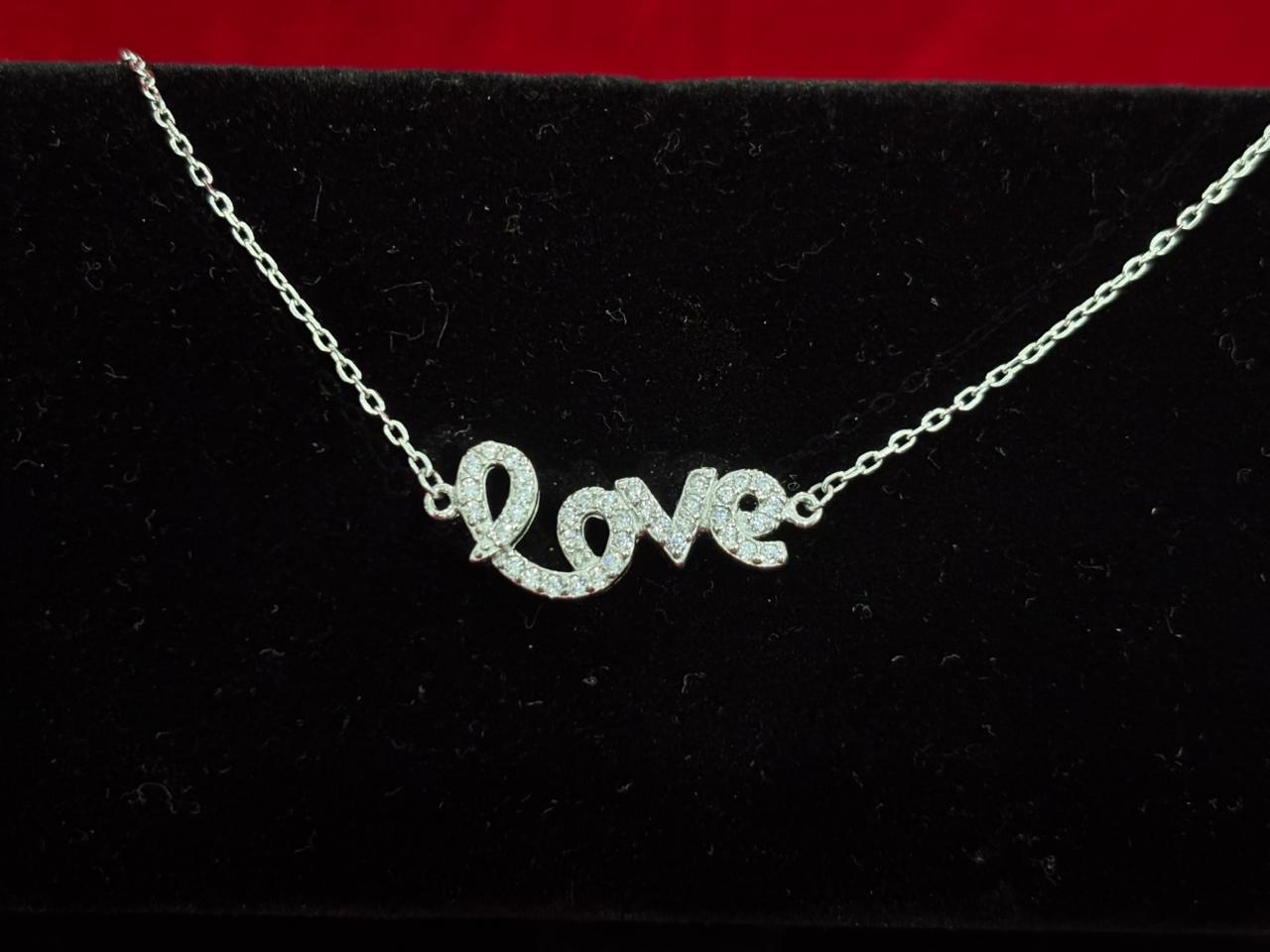 92.5 Pure Silver Adjustable LOVE Lightweight Chain Bracelet (Design No. 3)