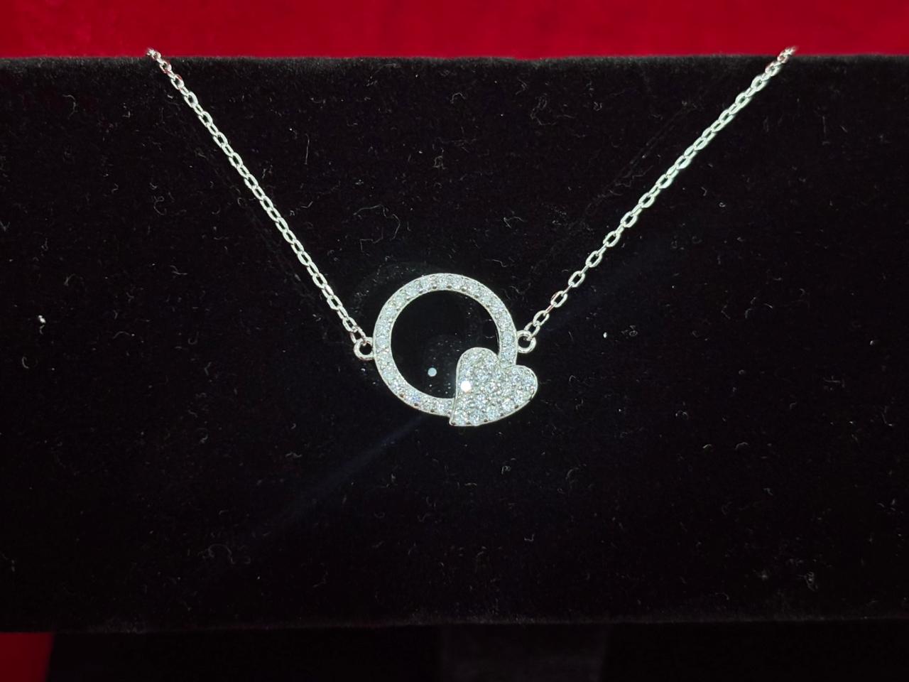 92.5 Pure Silver Adjustable Small Heart Lightweight Chain Bracelet (Design No. 4)