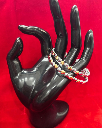 92.5 Pure Silver 2-tone Heart motif Dailywear Round Bangles (2.4 size)