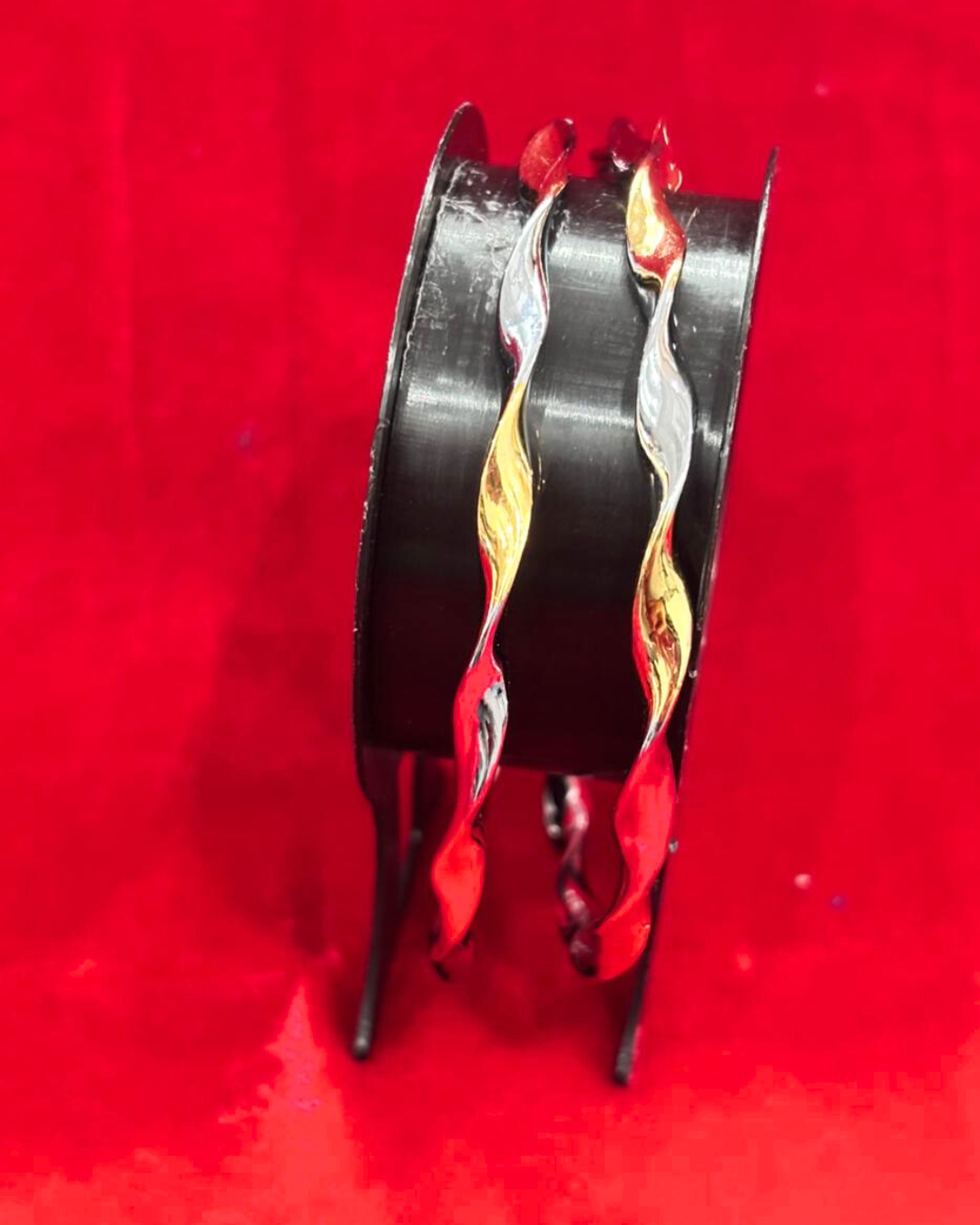 92.5 Pure Silver 2-tone Spiral Dailywear Round Bangles (2.4 size)