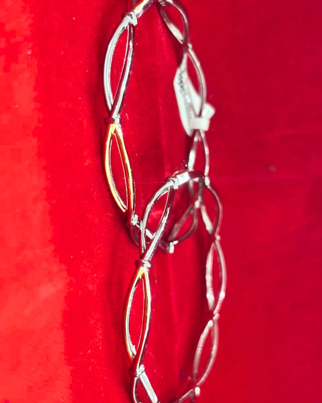 92.5 Pure Silver 2-tone Infinity Dailywear Round Bangles (2.6 size)