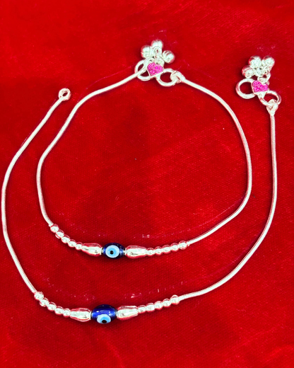 Real Silver Evil Eye 🧿 Anklets