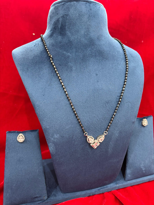 92.5 Real Silver Double Drop Diamond Mangalsutra