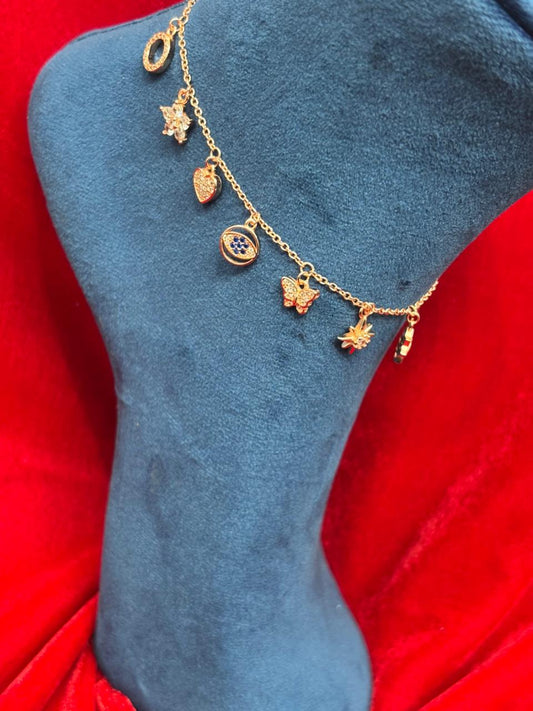 92.5 Pure Silver Openable Pandora Charms 2 in 1 Adjustable Rose Gold Bracelet cum Anklet Dual Locking System (1 piece) Design No. 1