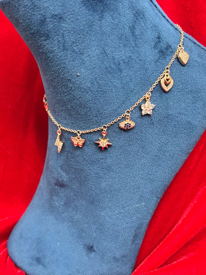 92.5 Pure Silver Openable Pandora Charms 2 in 1 Adjustable Rose Gold Bracelet cum Anklet Dual Locking System (1 piece) Design No. 4